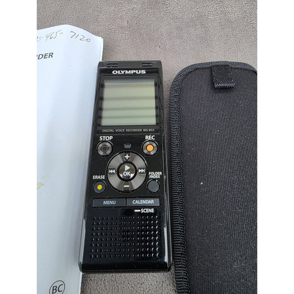 Olympus Digital Voice Recorder WS-853 Black W/ Manual Tested Looks New
